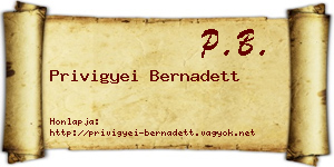 Privigyei Bernadett névjegykártya